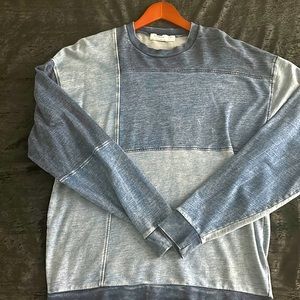 Topman L Denim Blue Geometric Sweatshirt
